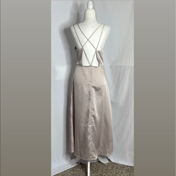 Mod ref silver strappy back midi slip dress - Picture 1 of 8